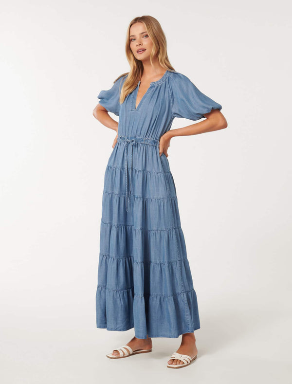 Buy Forever New Kathleen Denim Godet Mini Dress (Set of 2) online